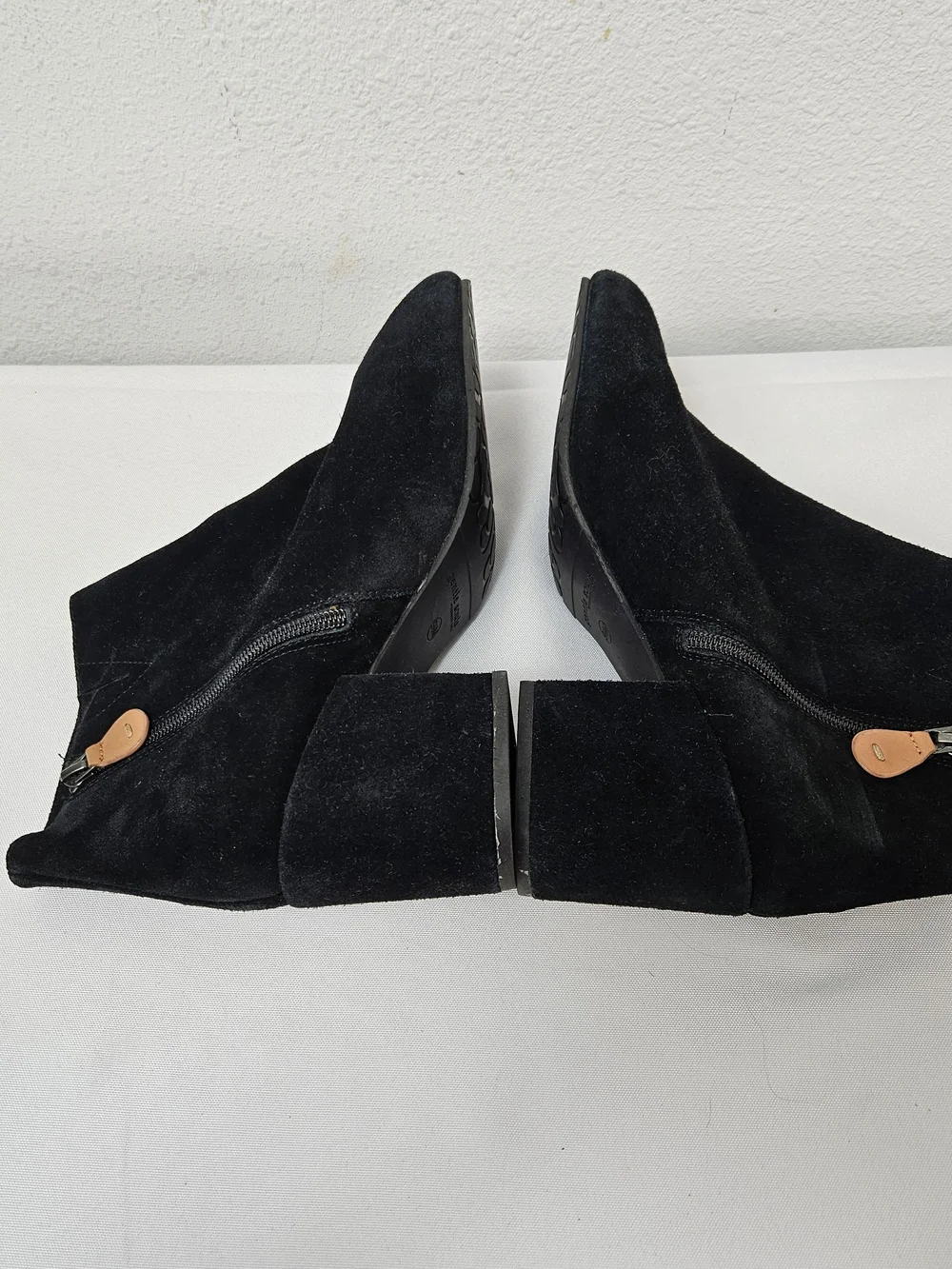 Gentle Souls Blaine Black Suede Ankle Boots with Block Heel - Women Size 9.5M